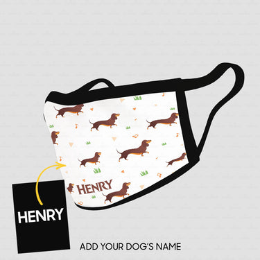 Personalized Dog Gift Idea - Dachshund With The Grass For Dog Lovers - Cloth Mask